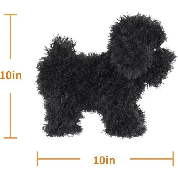 Stuffed Black Poodle Dog Plush Animal Toy Soft Cuddly Apricot Lamb 83 Inches - Picture 3 of 6
